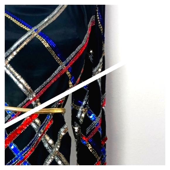 100% Silk "ARGENTI" Sequins & Beads Cocktail Vintage Top - Picture 8 of 14